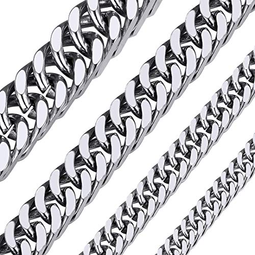 ChainsHouse 45cm Cadena Hombre Acero 5mm Cadenas eslabones cubanos Collar rapera ChainsHouse 45cm Cadena Hombre Acero 5mm Cadenas eslabones cubanos Collar rapera
