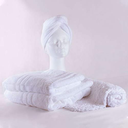 Chantarole - Juego de Toallas baño Grandes: 1 Toalla de baño + 1 Toalla Manos + 1 Toalla Pelo + 1 Alfombra baño; Toallas Blancas Algodon; Toallas Hotel (Blanco, 4) Chantarole - Juego de Toallas baño Grandes: 1 Toalla de baño + 1 Toalla Manos + 1 Toalla Pelo + 1 Alfombra baño; Toallas Blancas Algodon; Toallas Hotel (Blanco, 4)