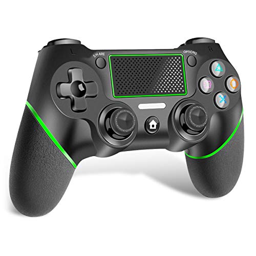 CHEREEKI Mando para PS4, Mando Inalámbrico para PS4 / PS4 Pro / PS4 Slim, con Pantalla Táctil de Vibración Dual de Seis Ejes, Compatible con Playstation 4 (Verde)