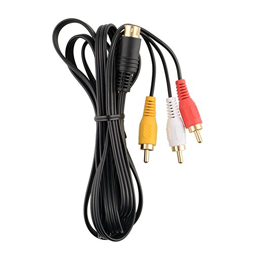 Childhood Audio AV Cable de cable A / VRCA Negro Para Sega Saturn 10 Pin Adapter