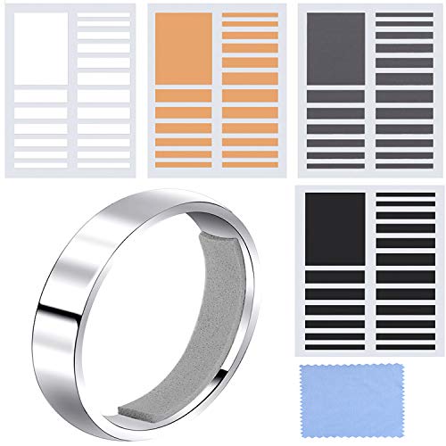 Chuangdi 8 Hojas de Ajustador de Talla de Anillo Invisible para Fijar Anillos Anchos, 152 Piezas Totalmente, 4 Colores, 2 Tipos de Espesor Chuangdi 8 Hojas de Ajustador de Talla de Anillo Invisible para Fijar Anillos Anchos, 152 Piezas Totalmente, 4 Colores, 2 Tipos de Espesor