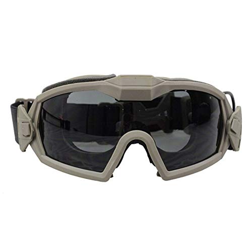 Chunjiao Regulador Goggle con Ventilador Versión actualizada Tactical Airsoft Paintball Ski Eyewear Anti-Polvo Anti-Fog Protección de Ojos Gafas Gafas de esquí (Color : Dark Earth)