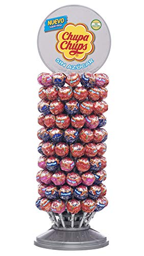 Chupa Chups Sin Azúcar, Caramelo con Palo de Sabores Variados, Rueda de 120 unidades de 11 gr. (Total 1.320 gr.) Chupa Chups Sin Azúcar, Caramelo con Palo de Sabores Variados, Rueda de 120 unidades de 11 gr. (Total 1.320 gr.)