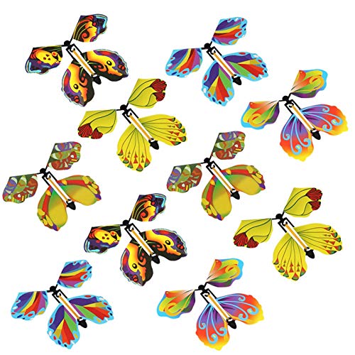 circulor-123 Flying Butterfly Magic Toy para Niños Magic Fairy Flying In The Book Mariposa Goma De Goma Powered Wind Up Butterfly Toy Gran Regalo Sorpresa