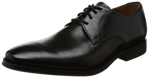 Clarks Gilman Lace, Zapatos de Cordones Derby Hombre, Negro (Black Leather-), 42.5 EU