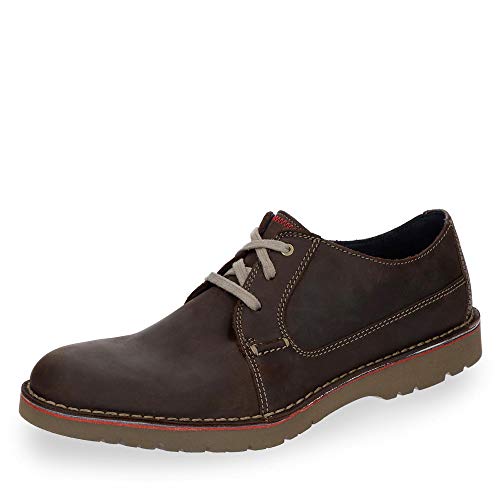 Clarks Vargo Plain, Zapatos de Cordones Derby, Marrón (Dark Brown Leather), 42 EU