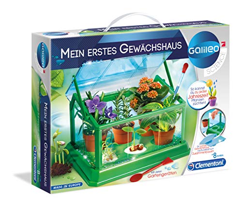 Clementoni 69490 Galileo Science - Mi primer invernadero y semillas para mini jardineros y botánicos en ciernes, juguete para niños a partir de 8 años