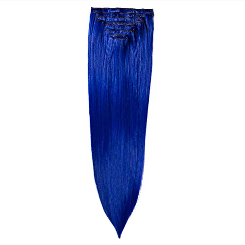 Clip In Extensions de cabello artificial - 8-ud, color #105 azul