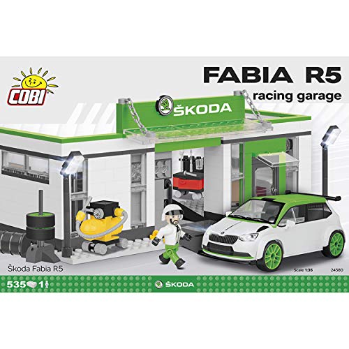 Cobi COB24580 Skoda Fabia R5 Racing Garage Brick Kit de Modelo Construido