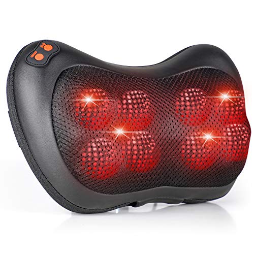 Cojín de Masaje Eléctrico, Masajeador Shiatsu con 8 Nodos de masaje y amasamiento térmico,Almohada de masaje que calienta y relaja cintura, cuello, hombros, espalda y piernas para hogar/oficina/coche Cojín de Masaje Eléctrico, Masajeador Shiatsu con 8 Nodos de masaje y amasamiento térmico,Almohada de masaje que calienta y relaja cintura, cuello, hombros, espalda y piernas para hogar/oficina/coche