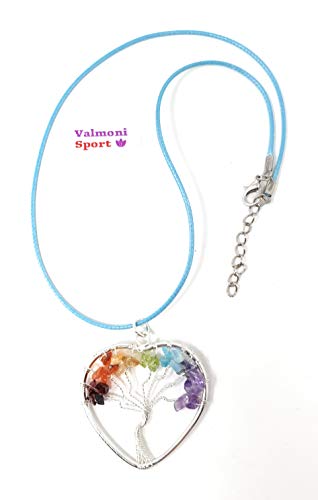 Colgante Corazón Árbol de la Vida con Piedras 7 Chakras Bañado en Plata Cordón Bienestar Iolita, Amatista, Aguamarina, Peridoto, Citrino, Cornalina y Granate (Cordón Azul) Colgante Corazón Árbol de la Vida con Piedras 7 Chakras Bañado en Plata Cordón Bienestar Iolita, Amatista, Aguamarina, Peridoto, Citrino, Cornalina y Granate (Cordón Azul)
