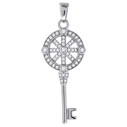 Collar con colgante de plata de ley 925 con circonita cúbica y diamante de imitación con rueda de vagón y colgante de moda, regalo para mujer Collar con colgante de plata de ley 925 con circonita cúbica y diamante de imitación con rueda de vagón y colgante de moda, regalo para mujer