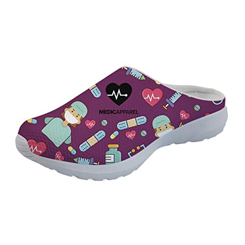 Coloranimal Zuecos impresos de dibujos animados para mujer sin espalda, color, talla 37.5 EU