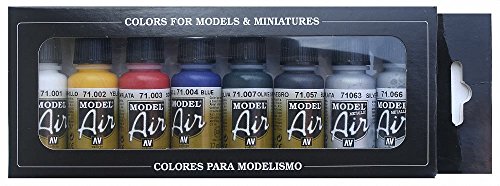 Colores Vallejo Model Air básicos para Air Brush - Surtido de Colores (paquete de 8)
