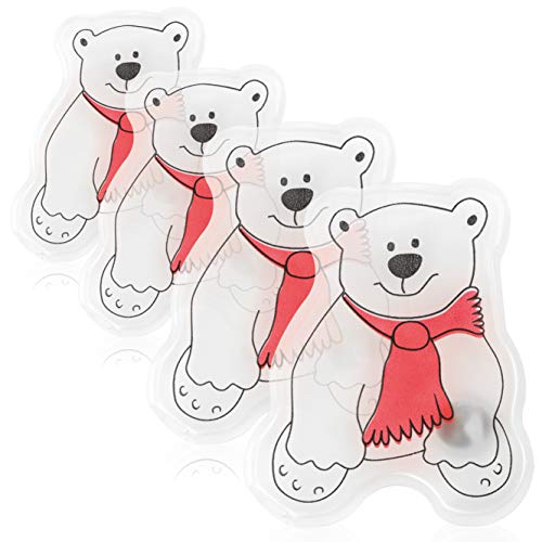 com-four® Calentador de Bolsillo 4X Polar Bear - Calentador de Manos para Adultos y niños - Almohadillas térmicas de Bolsillo con un Divertido Motivo de Oso Polar (Oso de Hielo)