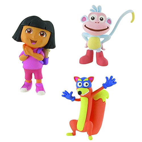 Comansi Lote 3 Figuras Dora la Exploradora - Dora Ilusión - Botas - Swipper