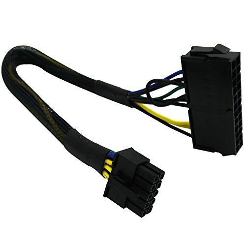 COMeap 24 pines a 10 pines ATX PSU Adaptador de alimentación principal Cable trenzado con funda para PC y servidores IBM Lenovo 30 cm (12 pulgadas)