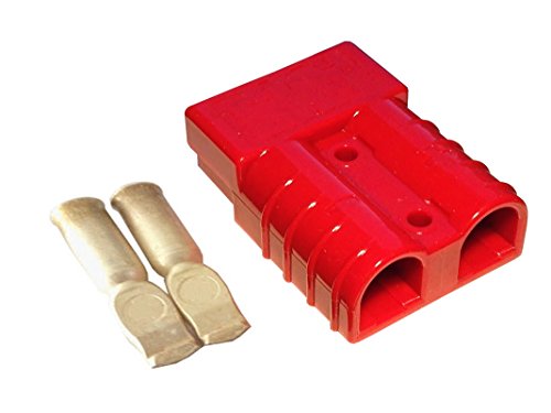 Conjunto de conectores para carretilla elevadora conectores del cable de carga de la batería 50A 4-6 mm², cable de conexión rojo Conjunto de conectores para carretilla elevadora conectores del cable de carga de la batería 50A 4-6 mm², cable de conexión rojo