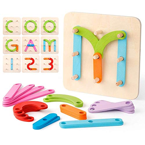 Coogam Números de Madera y Letras Kit de Construcción Forma de Juguete Educativo Montessori Reconocimiento de Color Número de Juego Tablero de Clasificación para Niños Coogam Números de Madera y Letras Kit de Construcción Forma de Juguete Educativo Montessori Reconocimiento de Color Número de Juego Tablero de Clasificación para Niños