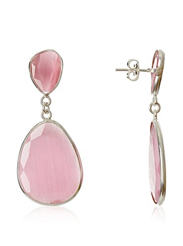 Córdoba Jewels | Pendientes en plata de Ley 925 y piedra semipreciosa. Diseño Naisha rosa de Francia
