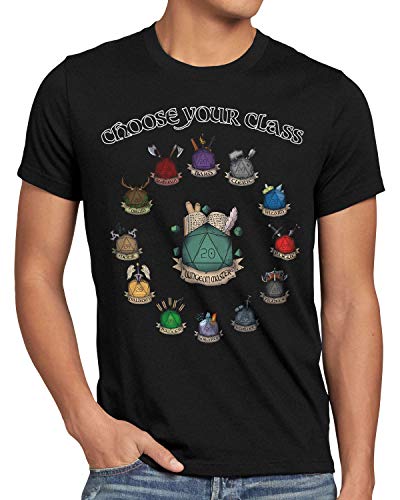 CottonCloud Selección de Dados Camiseta para Hombre T-Shirt Dragons d20 Dungeon, Talla:L
