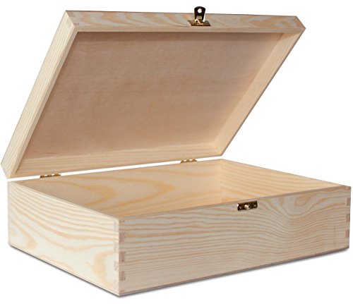 Creative Deco A4 Caja Madera para Decorar | 33,8 x 24,8 x 10 cm (+/- 1 cm) | con Tapa y Cerradura | Documentos Decoración Papeles Cartas Almacenaje Decoupage Herramientas Objetos de Valor Juguetes Creative Deco A4 Caja Madera para Decorar | 33,8 x 24,8 x 10 cm (+/- 1 cm) | con Tapa y Cerradura | Documentos Decoración Papeles Cartas Almacenaje Decoupage Herramientas Objetos de Valor Juguetes