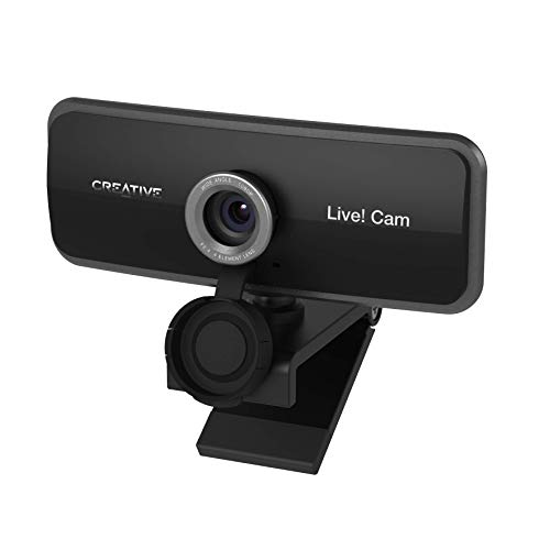 Creative Live! Cam Sync 1080p webcam USB full HD, gran angular, micro integrado, cubre-objetivo para proteger privacidad, montaje para trípode, videollamada high-res, grabación y streaming para PC/Mac