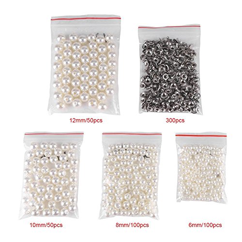 Cuentas para manualidades, remaches, botones redondos, remaches para bolsos de piel, bolsos, zapatos, ropa, (juego blanco) Cuentas para manualidades, remaches, botones redondos, remaches para bolsos de piel, bolsos, zapatos, ropa, (juego blanco)