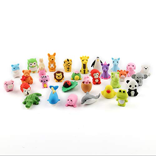 CUSFULL – Juego de 30 Piezas de Gomas de borrar en Forma de Animales para niños, Colegios, Uso élèves, papelería Escuela Juguete Creativa CUSFULL – Juego de 30 Piezas de Gomas de borrar en Forma de Animales para niños, Colegios, Uso élèves, papelería Escuela Juguete Creativa