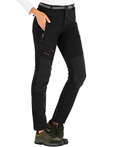DAFENP Pantalones Trekking Mujer Invierno Impermeables Pantalones Termicos Montaña Senderismo Esqui Nieve Polar Forrado Aire Libre (L, A Negro) DAFENP Pantalones Trekking Mujer Invierno Impermeables Pantalones Termicos Montaña Senderismo Esqui Nieve Polar Forrado Aire Libre (L, A Negro)