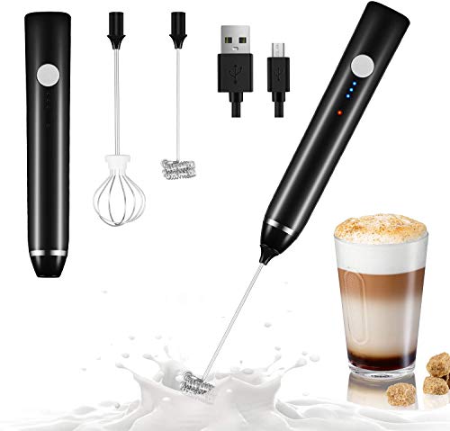 Dallfoll Espumador de Leche Eléctrico, USB recargable batidor eléctrico, vaporizador de leche, Bubbler leche para Latte, capuchino, huevo batidoo (negro) Dallfoll Espumador de Leche Eléctrico, USB recargable batidor eléctrico, vaporizador de leche, Bubbler leche para Latte, capuchino, huevo batidoo (negro)