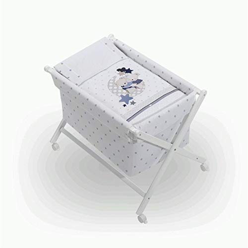 danielstore- Minicuna Plegable + Vestidura (Colcha-Cojín y Protector) + Colchon + Babero de regalo (Oso amoroso gris) danielstore- Minicuna Plegable + Vestidura (Colcha-Cojín y Protector) + Colchon + Babero de regalo (Oso amoroso gris)
