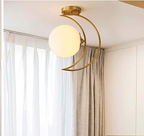 DC Wesley Lámpara de guardarropa para pasillo con personalidad para pasillo, porche, cobre, pasillo nórdico, creativo, hogar, luna, 30 x 26 cm, 35 x 33 cm (tamaño: 35 x 33 cm)