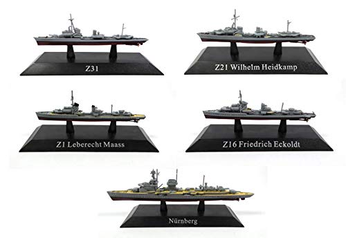 DeAgostini Set of 5 German Warships Collection 1/1250 (Ref: WSL3)