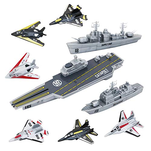 deAO Unidad de Defensa Militar Nave Portaaviones con Función de Expulsión, Vehículos Aéreos y Marítimos Incluidos Conjunto de 9 Piezas Coleccionables de Las Fuerzas Armadas deAO Unidad de Defensa Militar Nave Portaaviones con Función de Expulsión, Vehículos Aéreos y Marítimos Incluidos Conjunto de 9 Piezas Coleccionables de Las Fuerzas Armadas
