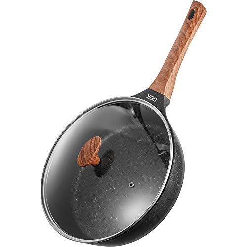 Deik Sartén 28cm Inducción Antiadherente con Tapa de Cristal, Sartén Aluminio Fundido Piedra Con Revestimiento Antiadherente Granito sin PFOA, Borde Alto, Mango de Baquelita, Apta para Inducción Deik Sartén 28cm Inducción Antiadherente con Tapa de Cristal, Sartén Aluminio Fundido Piedra Con Revestimiento Antiadherente Granito sin PFOA, Borde Alto, Mango de Baquelita, Apta para Inducción