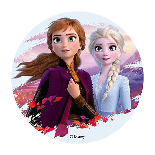 Dekora - Frozen Ii-Elsa Y Anna Decoracion Tartas de Cumpleaños, 20 cm, Multicolor, 114383