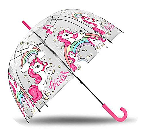 Desconocido Kids Licensing KL10089, Paraguas Clásico Transparente Campana 48Cm Manual de Unicornios, 80 cm, Multicolor Desconocido Kids Licensing KL10089, Paraguas Clásico Transparente Campana 48Cm Manual de Unicornios, 80 cm, Multicolor