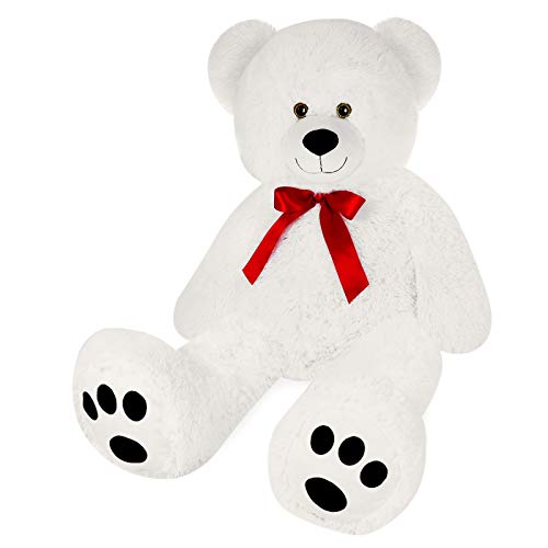 Deuba Oso de Peluche Gigante Blanco XL 100 cm Osito Suave y cariñoso para niños y Adultos - Regalo de Colores realistas