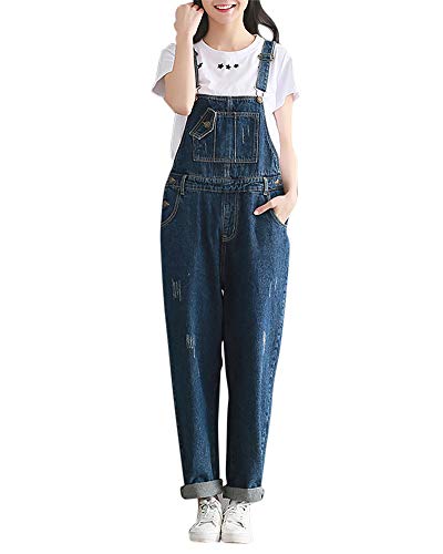 DianShaoA Mujer Peto Vaqueros Largo Casual Suelto Bolsillos Tiras Fiesta Pantalones De Babero Jumpsuit Suelto Casual Oficina Pantalone Azul 2XL DianShaoA Mujer Peto Vaqueros Largo Casual Suelto Bolsillos Tiras Fiesta Pantalones De Babero Jumpsuit Suelto Casual Oficina Pantalone Azul 2XL