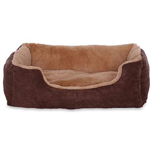 dibea Cama perros cojín perros cesta perros con cojín tamaño (M) 60x48 cm beige/marrón