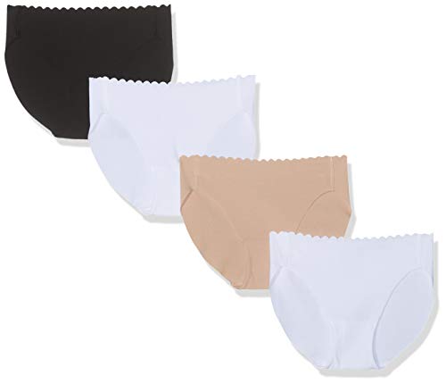 Dim Slip Body Touch X4 Braguita, Multicolor (Noir/Blanc+Ney Skin/Blanc 89n), 36 (Talla del Fabricante: 36/38) (Pack de 4) para Mujer