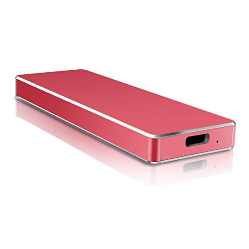 Disco duro externo USB 3.1 tipo C para Mac/PC/MacBook/Xbox One/Xbox 360/Chromebook (2 TB, rojo)