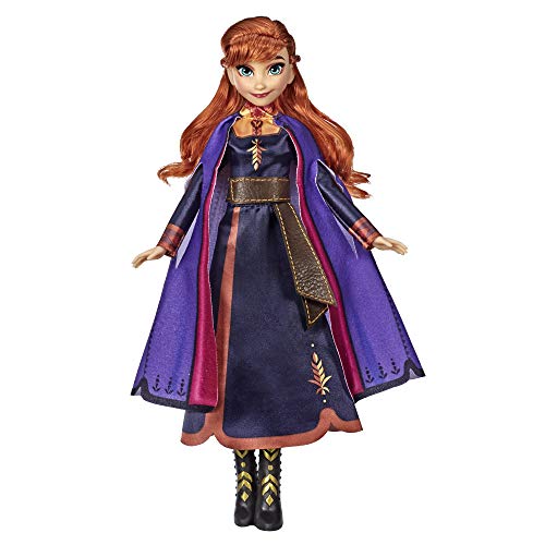 Disney Frozen Singing Anna Fashion Muñeca con música con Vestido Morado Inspirado en Disney Frozen 2, Juguete para niños de 3 años en adelante