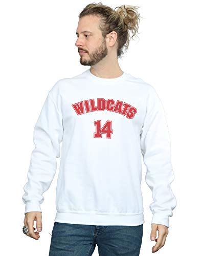 Disney Hombre High School Musical The Musical Wildcats 14 Camisa De Entrenamiento Blanco Medium