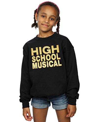 Disney Niñas High School Musical The Musical Lights Logo Camisa De Entrenamiento Negro 5-6 Years