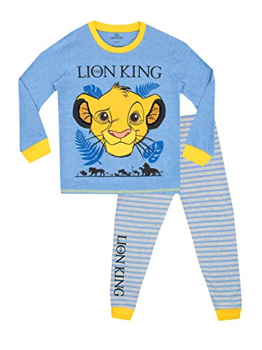 Disney Pijamas de Manga Larga para niños Lion King Azul 6-7 Años
