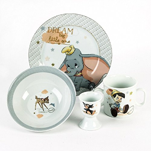 Disney Set de regalo de cerámica clásico para principios mágicos (Dumbo, Pinocho y Bambi), 200 g