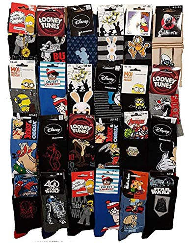 Disney Socks. Pack de calcetines con licencia de fantasía – Surtido modelos de fotos según disponibilidad. Pack de 10 Paires Modèle Homme 39-42