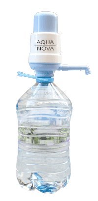 Dispensador de agua manual para garrafas – bomba compatible con botellas (PET) de 3, 5, 6, 8 y 10 litros – GARANTIA AQUANOVA - diámetro 48 mm, incluye adaptador de 38 mm – Con certificado de calidad ISO 9001: 2000